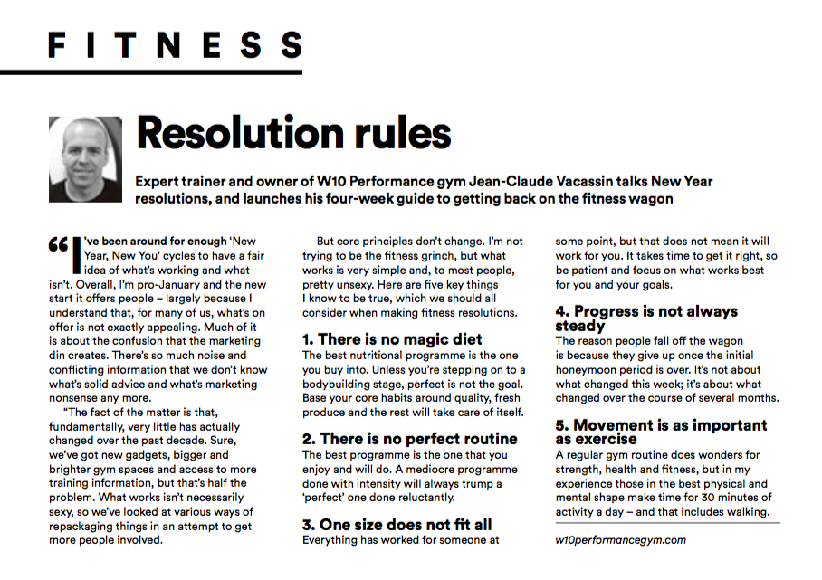 Sports magazine fitness resolution